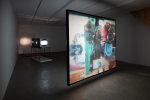 Installation view of projected film and projector by Alex Hubbard