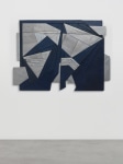 Wall relief by Wyatt Kahn Untitled (Blue) 2020 Oil stick on lead on panel 123 x 167.5 cm / 48 1/2 x 66 in