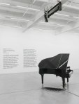 Installation by Liam Gillick, Factories In The Snow (Il Tempo Del Postino) 2007 Yamaha digital piano, midi file, snow machine, artificial black snow Dimensions variable 7:24 min