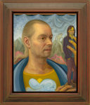 Figurine Peddler

2025

Oil on jute in artist&amp;rsquo;s frame

Image 53 x 42.5 x 2 cm / 20 7/8 x 16 3/4 x 7/8 in

Frame 72 x 61.5 x 4.5 cm / 28 3/8 x 24 1/4 x 1 3/4 in

&amp;copy; Steven Shearer