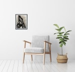 Mockup of the art hanging on a wall