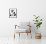 Mockup of the art hanging on a wall