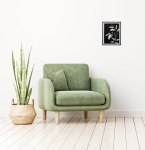 Mockup of the art hanging on a wall