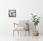 Mockup of art hanging on a wall