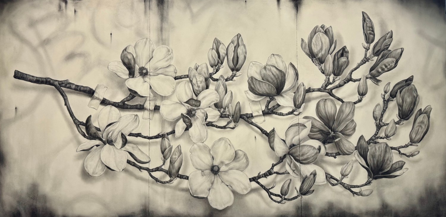 Emily Farish (Three Panel) Chinese Magnolia Branch No. 49, 2025
