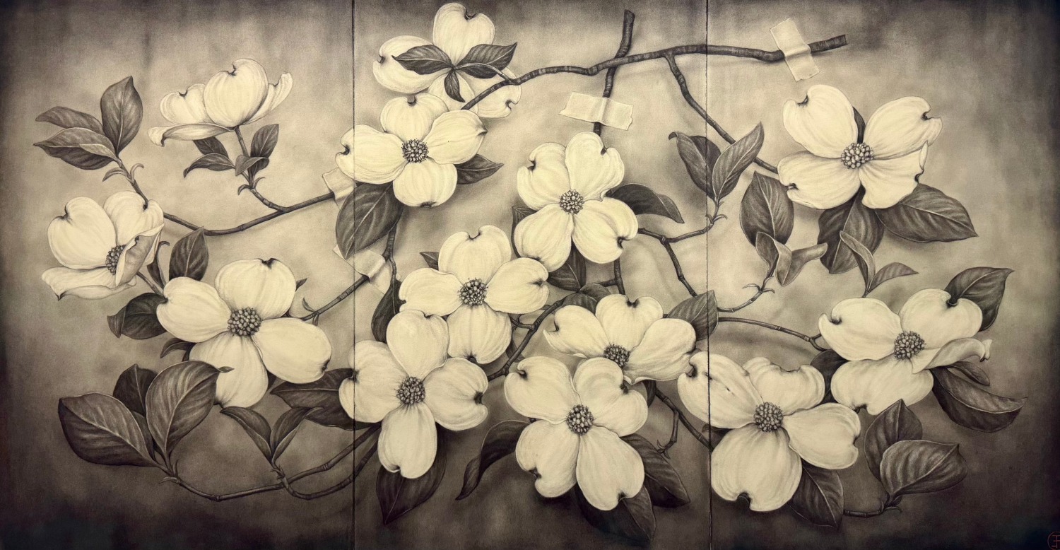 Emily Farish (Three Panel) Dogwood Branch No. 48, 2025