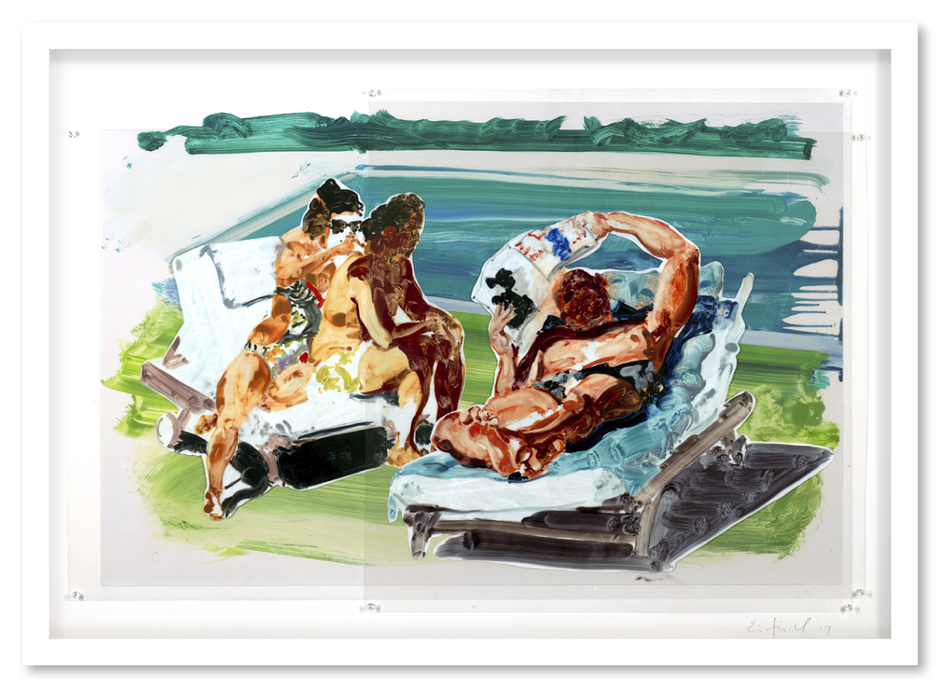 Eric Fischl, Poolside Loungers, 2017