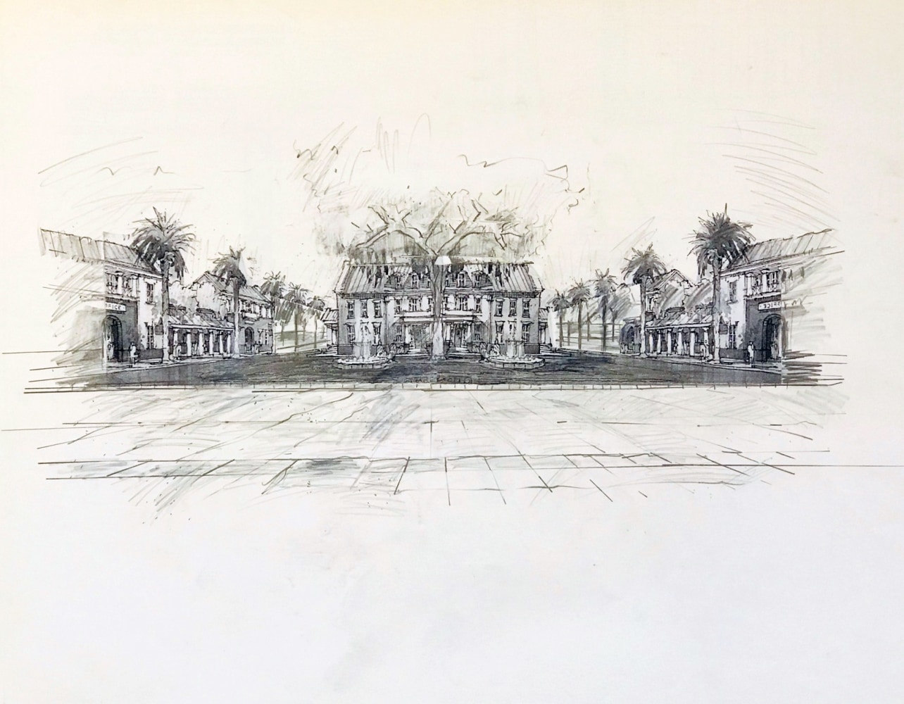 Grover Mouton, Study for Vidalia, LA, 1990