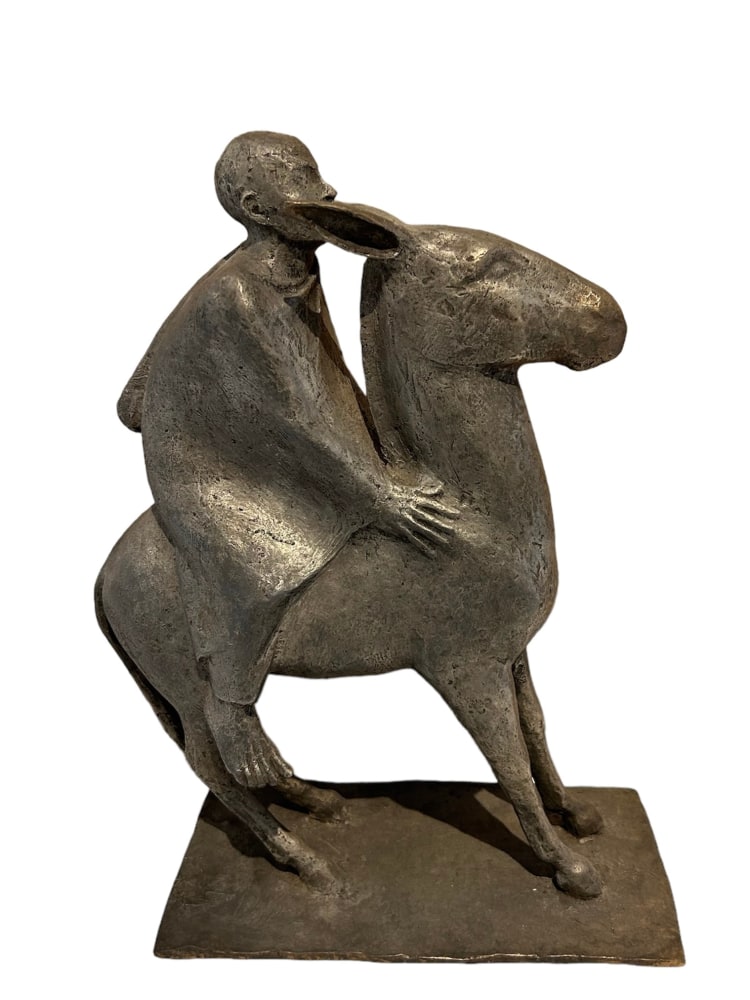 Enrique Alférez Boy Riding Burro with Cape, 1900s