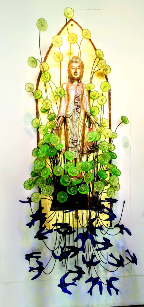 Mitchell Gaudet, Buddha with Flowers, 2022