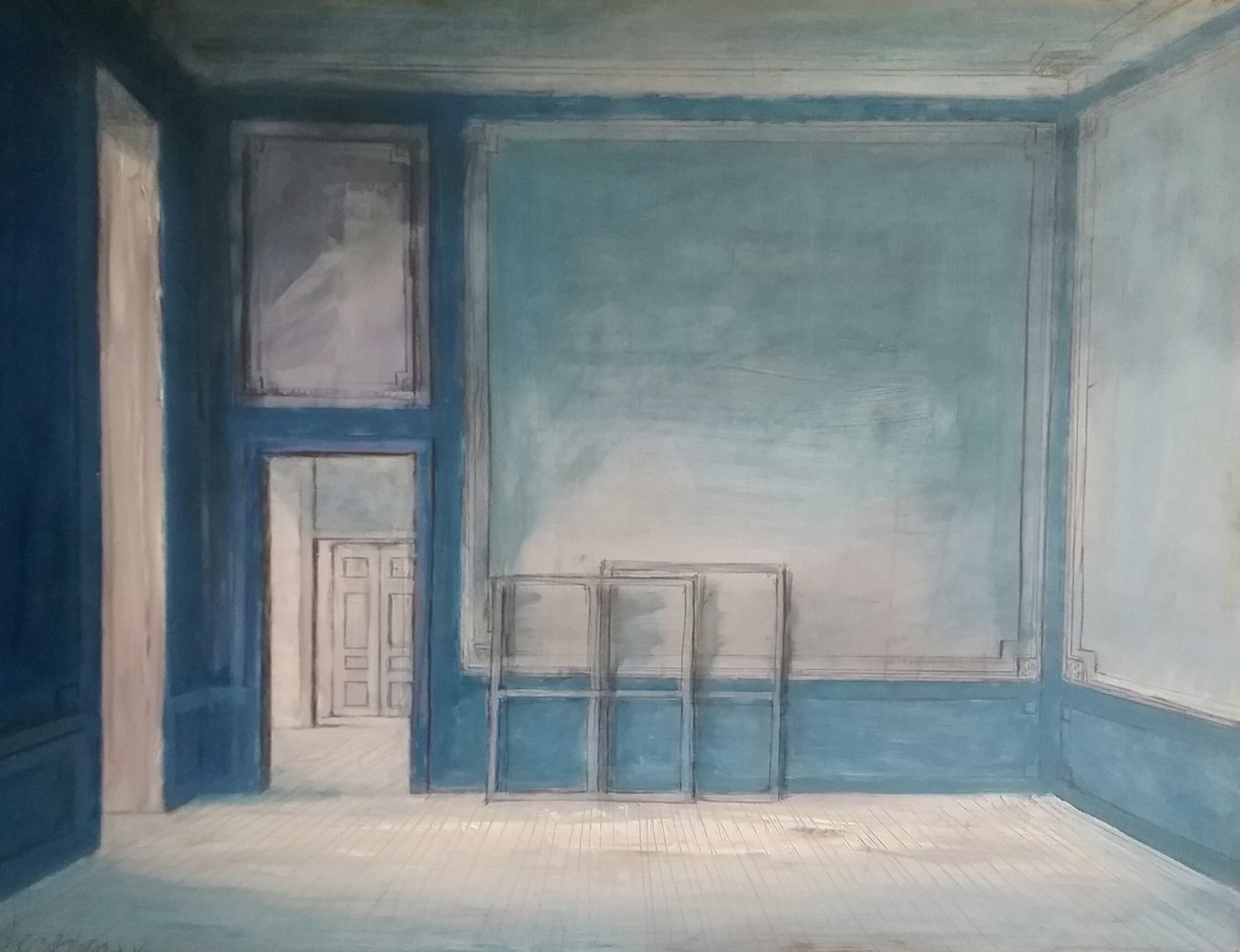 Pierre Bergian, Enfilade (Blue interior), 2017