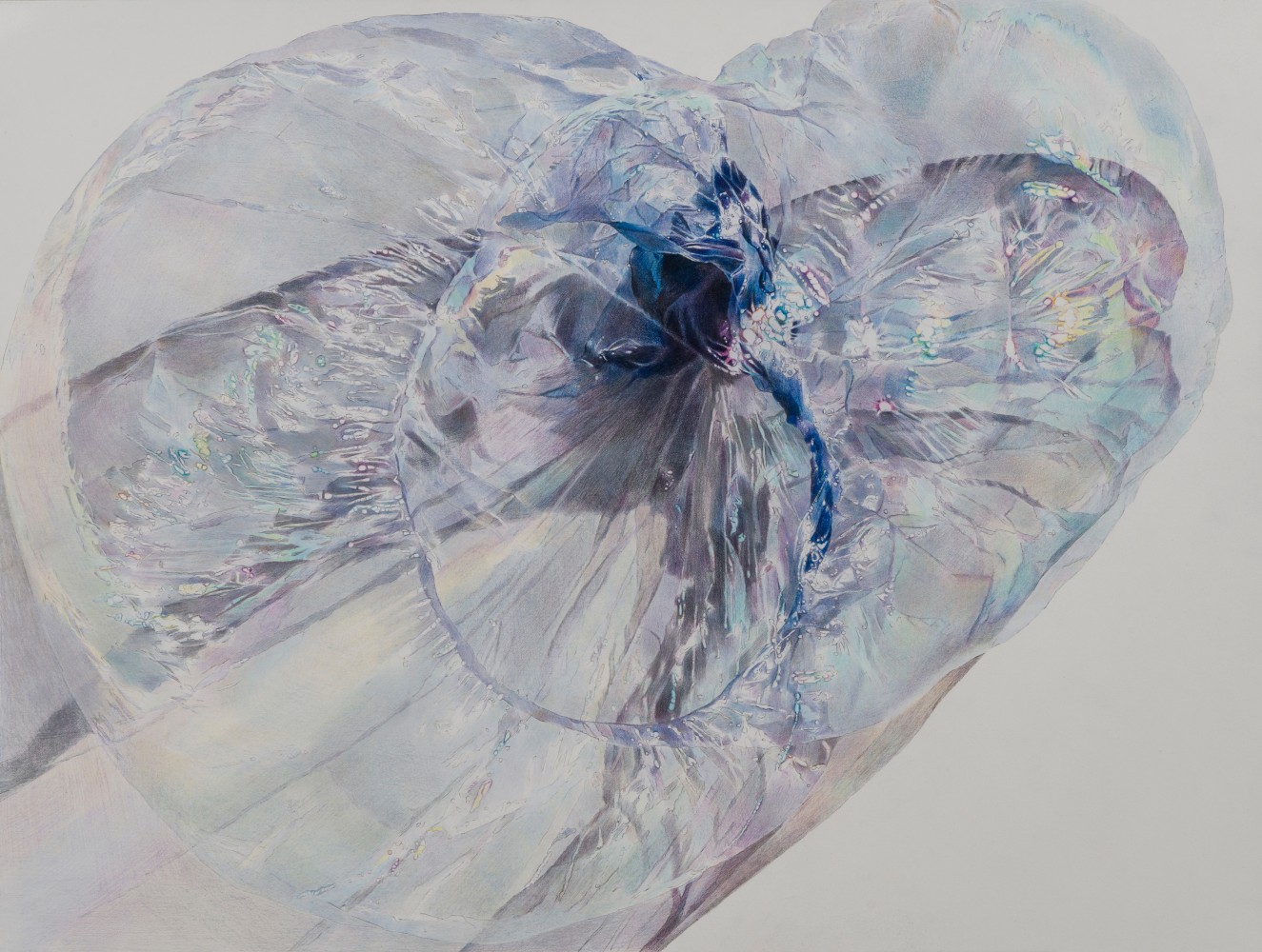 Plastic Blue, colored pencil on paper, 18 x 24 in, JR034