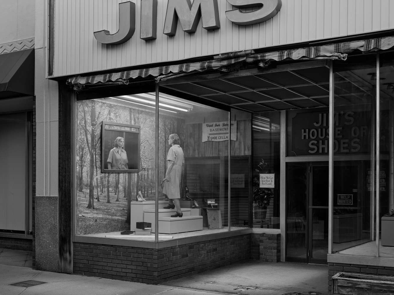 Gregory Crewdson, JIM'S HOUSE OF SHOES, 2021-2022, digital pigment print, 34 1/2 x 46 inches