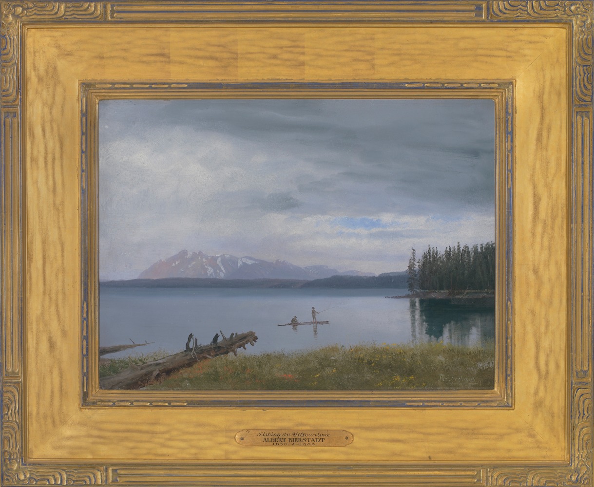 Albert Bierstadt, Fishing in Yellowstone, ca. 1881, Yellowstone National Park, western art