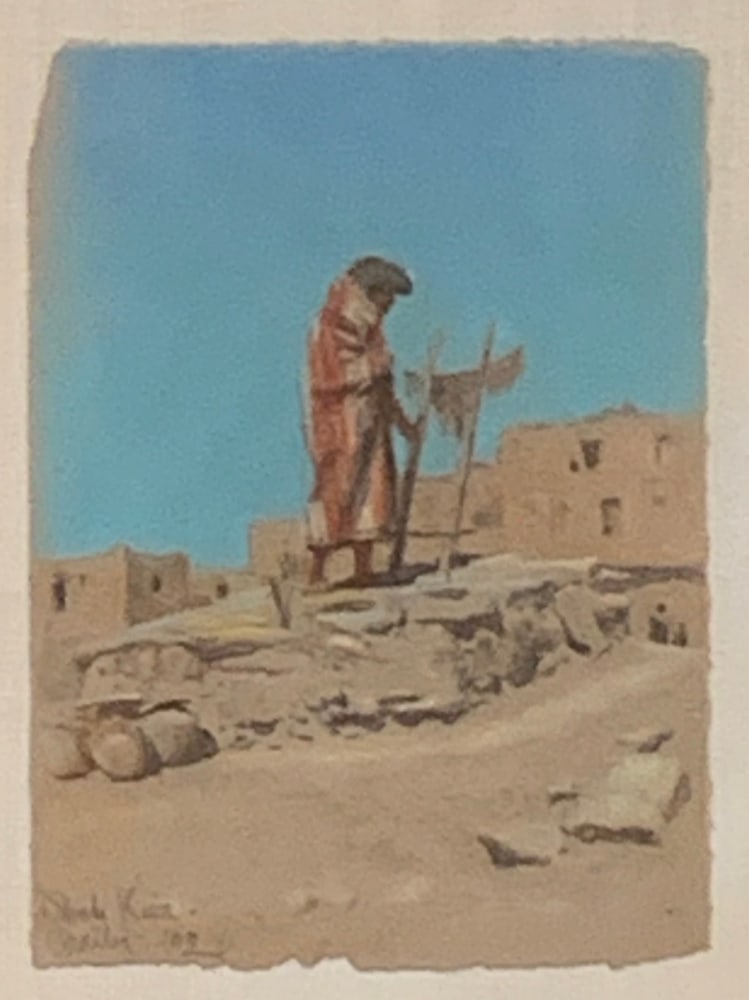 Maynard Dixon, Arizona, Hopi, Snake, Kiva, Oraibi, pastel