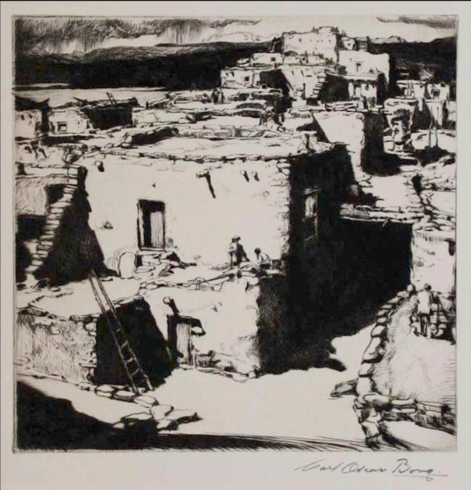 Carl Borg artist, Native American landscape