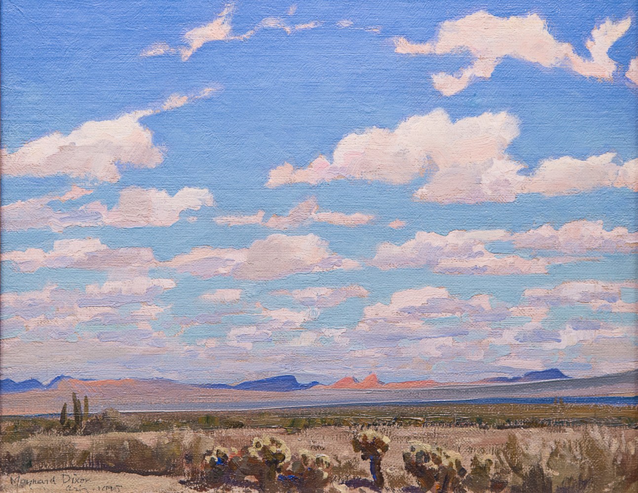 Maynard Dixon, Clouds on a summer afternoon, Tucson, Arizona, western landscape, western art,