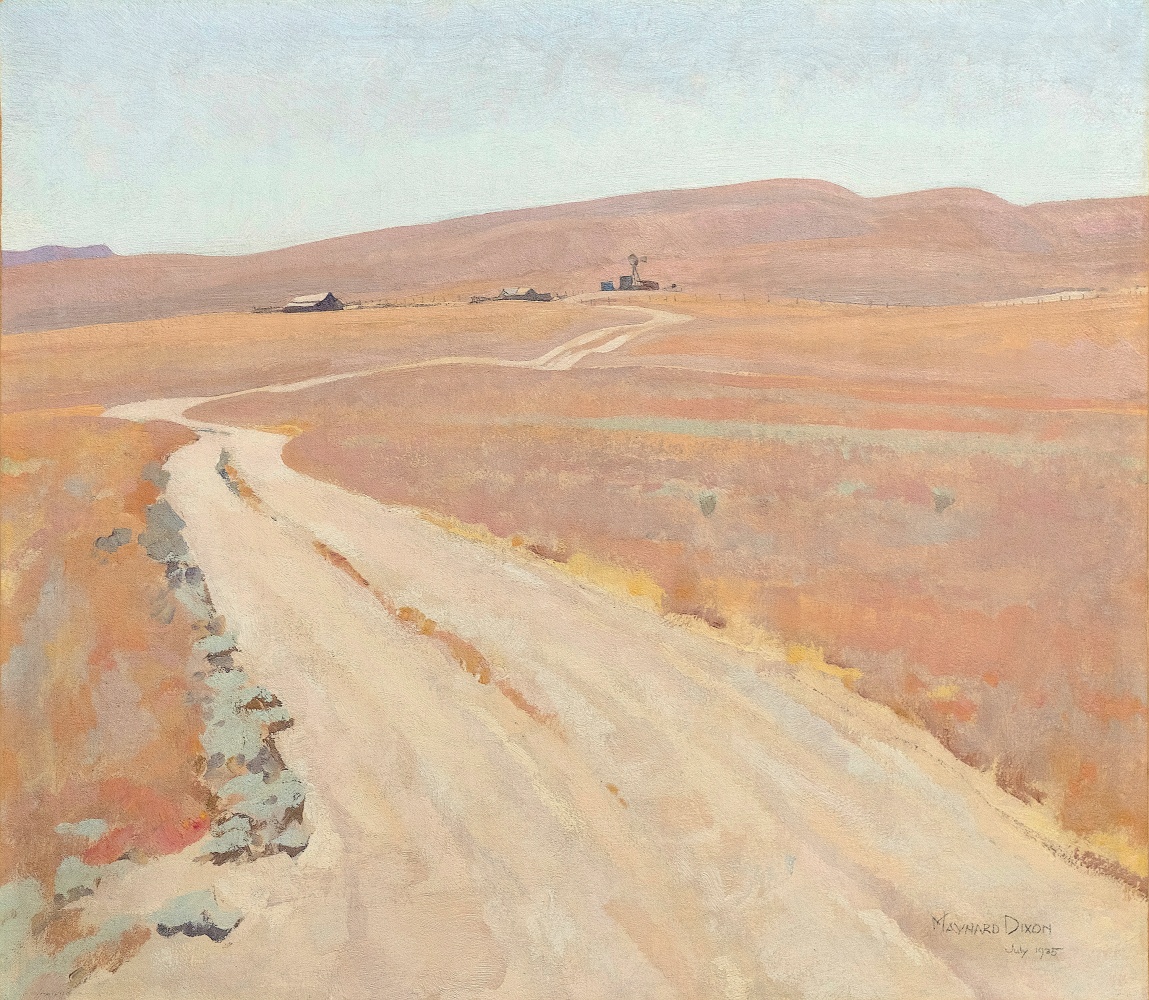 Maynard Dixon, California Depression Era painting, abandoned ranch