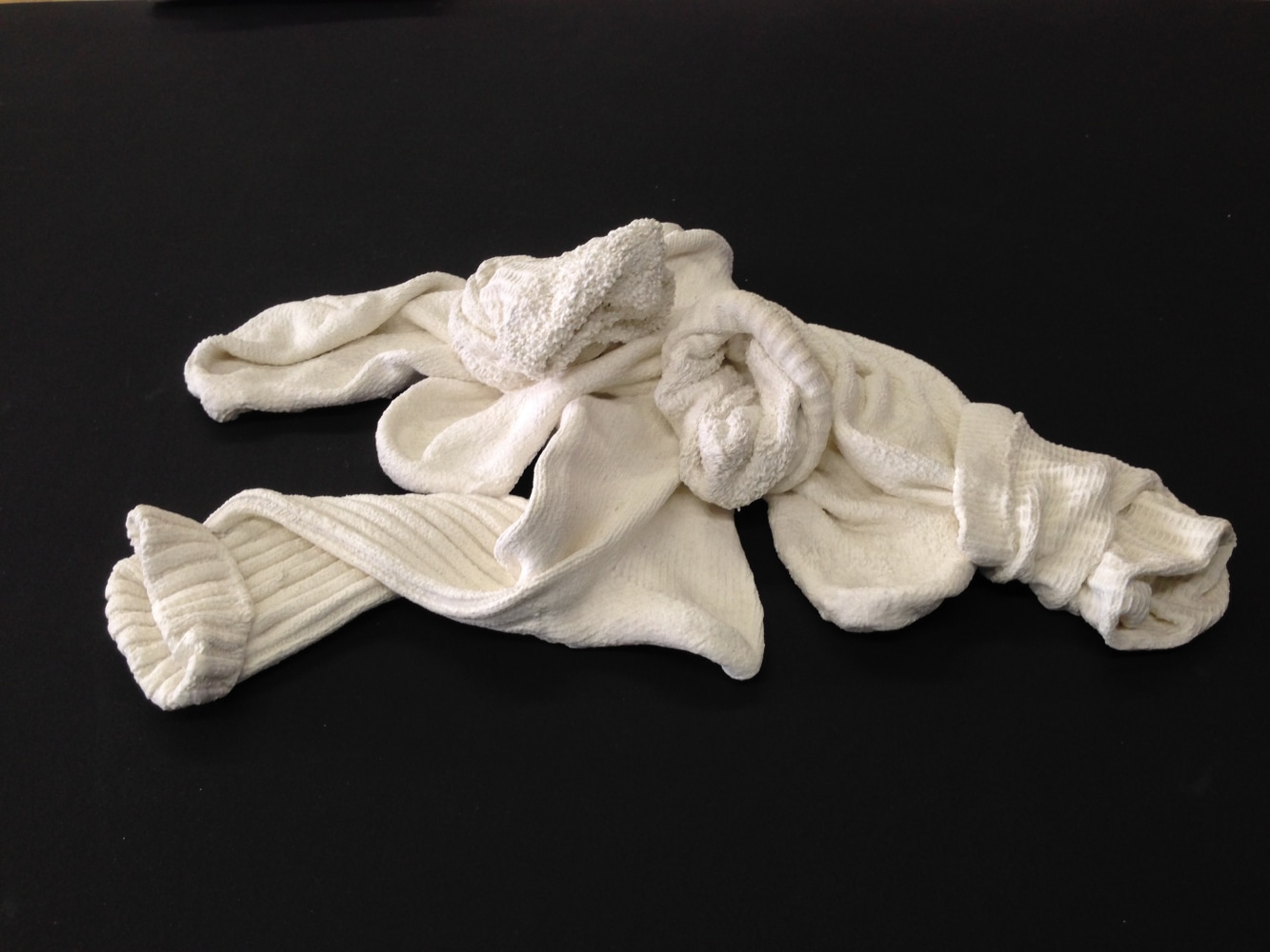 Berth Campbell, Large sock pile, 2014, Porcelain, 12.5 x 8.5 x 3 inches