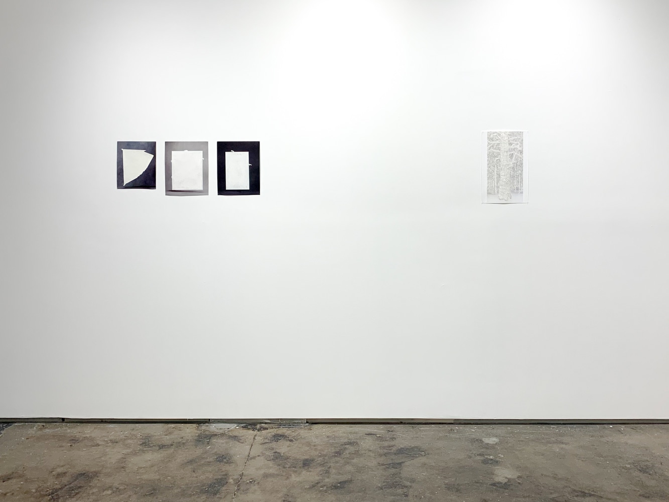 Jonathan Callan, Drawings and other objects from the living room table. Installation view.