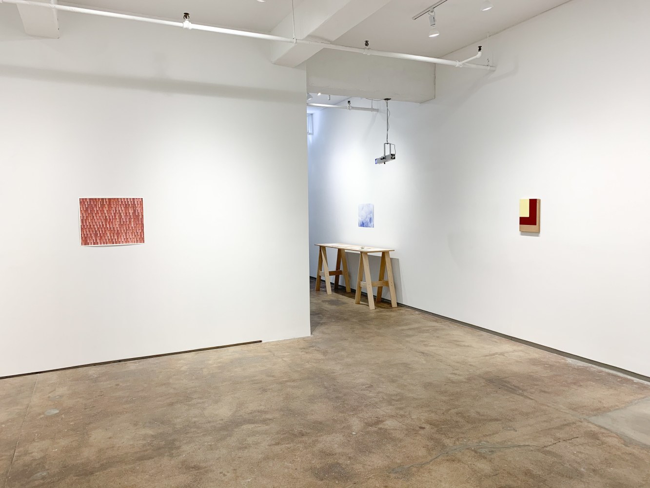 Jonathan Callan, Drawings and other objects from the living room table. Installation view.