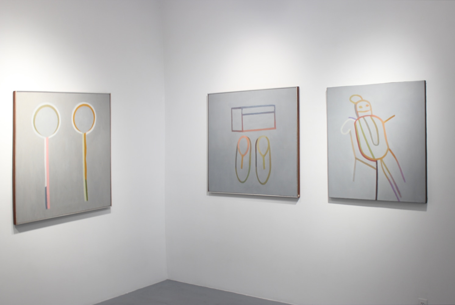 From left: Couple, New Shoes, The Boss, Installation view