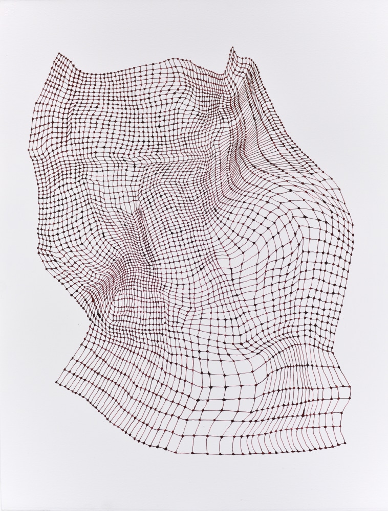 Jonathan Callan, Mesh No. 1, 2020. Acrylic on paper. 25.98h x 19.69w in.