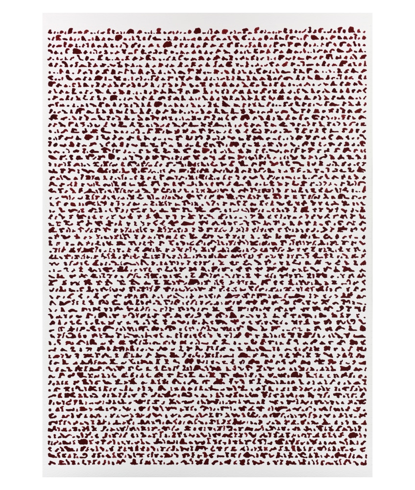 Jonathan Callan, An Index on Non Statutory Blobs, 2021. Acrylic on paper. 27.56h x 19.69w in.