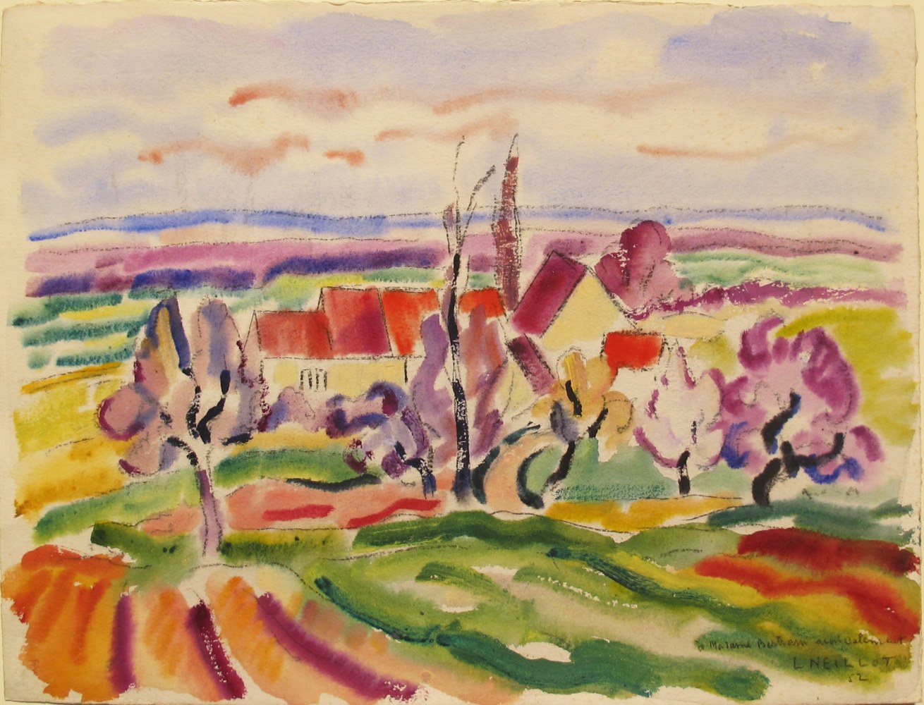 Maisons dans l’Allier  Watercolor