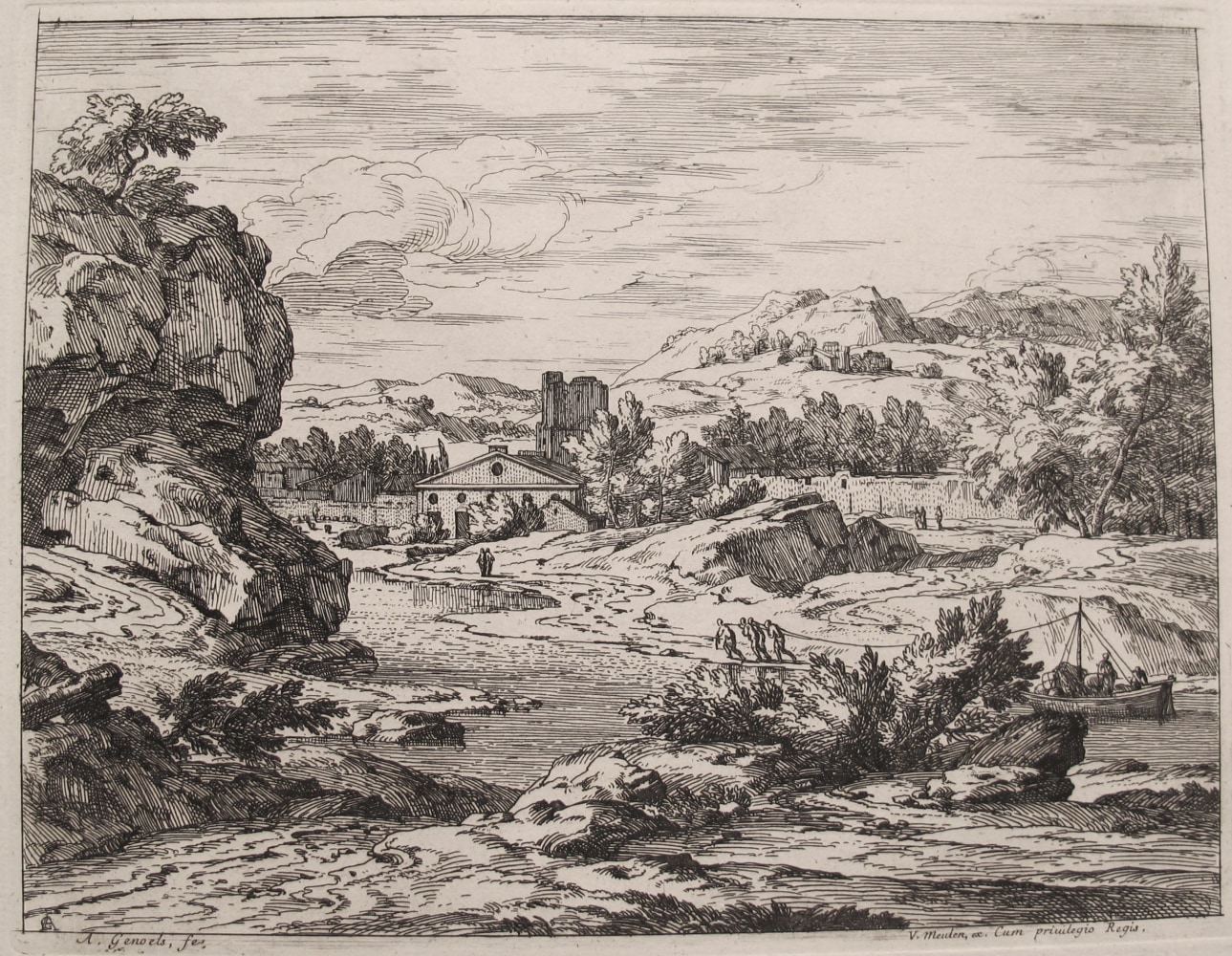 Landscape with Barge  Etching