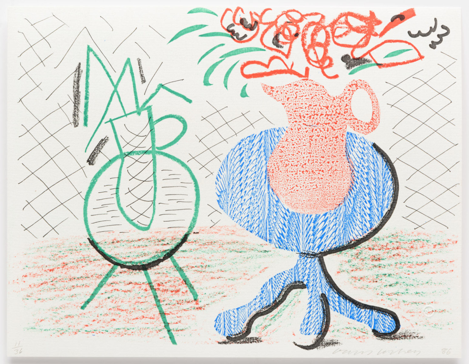 David Hockney, Jug on a Table, March 1986