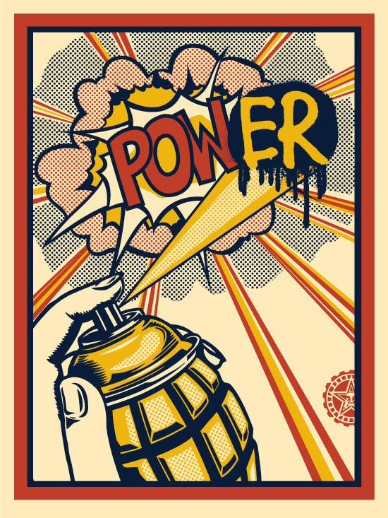 Shepherd Fairey, Pow(er) print, screenprint