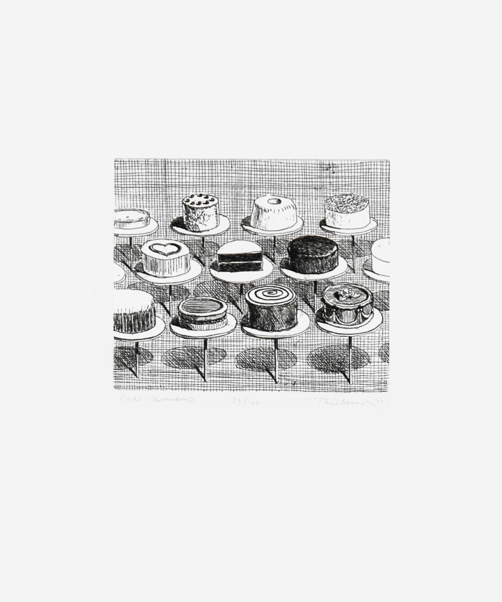 Wayne Thiebaud, Cake Window, Etching