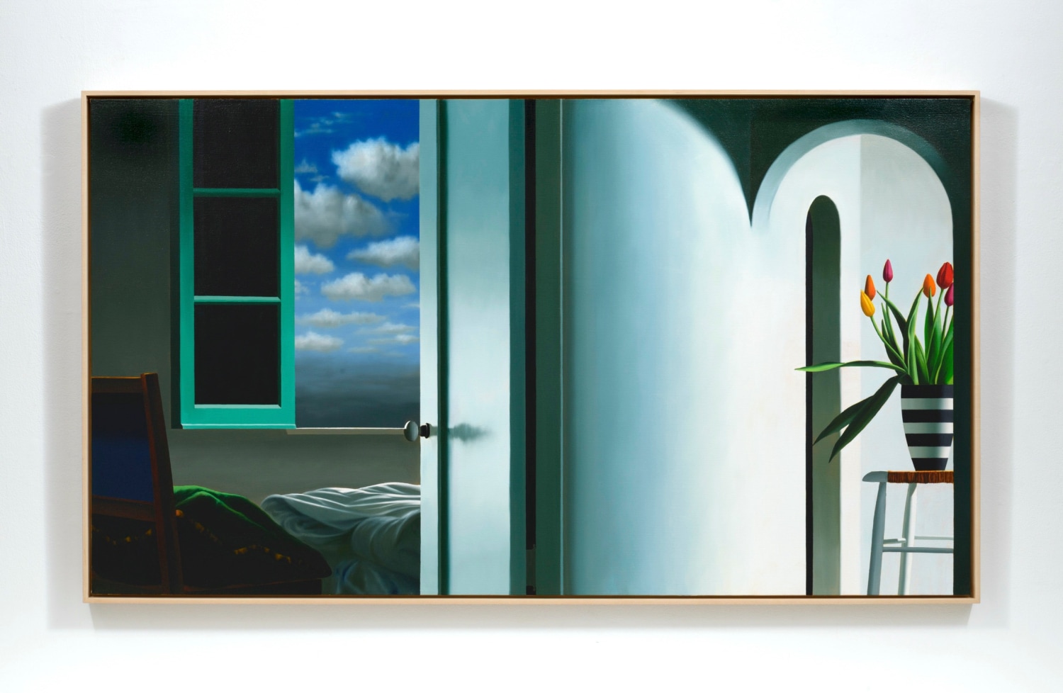 Bruce Cohen, Interior with Hallway and Bedroom, Oil on canvas, 2019