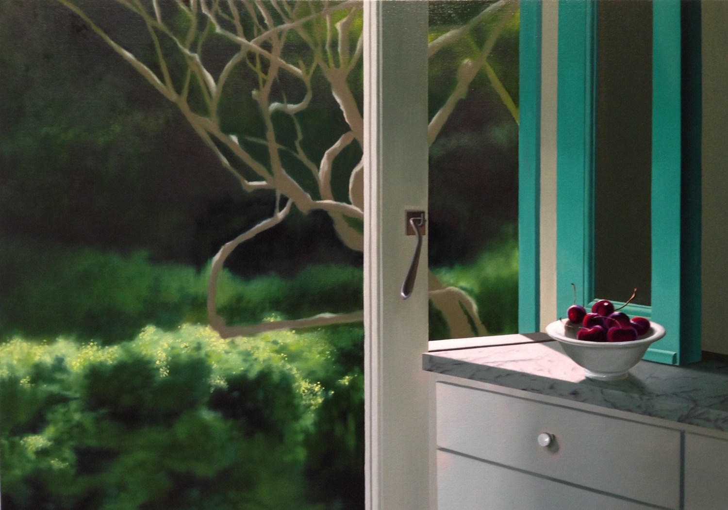 interior with bowl of cherries