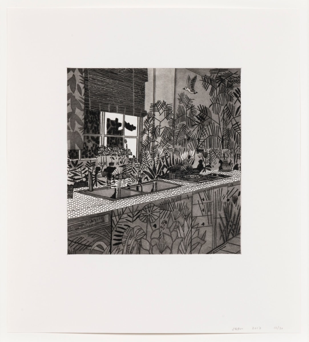 Jonas Wood, Jungle Kitchen, 2017, Etching and aquatint