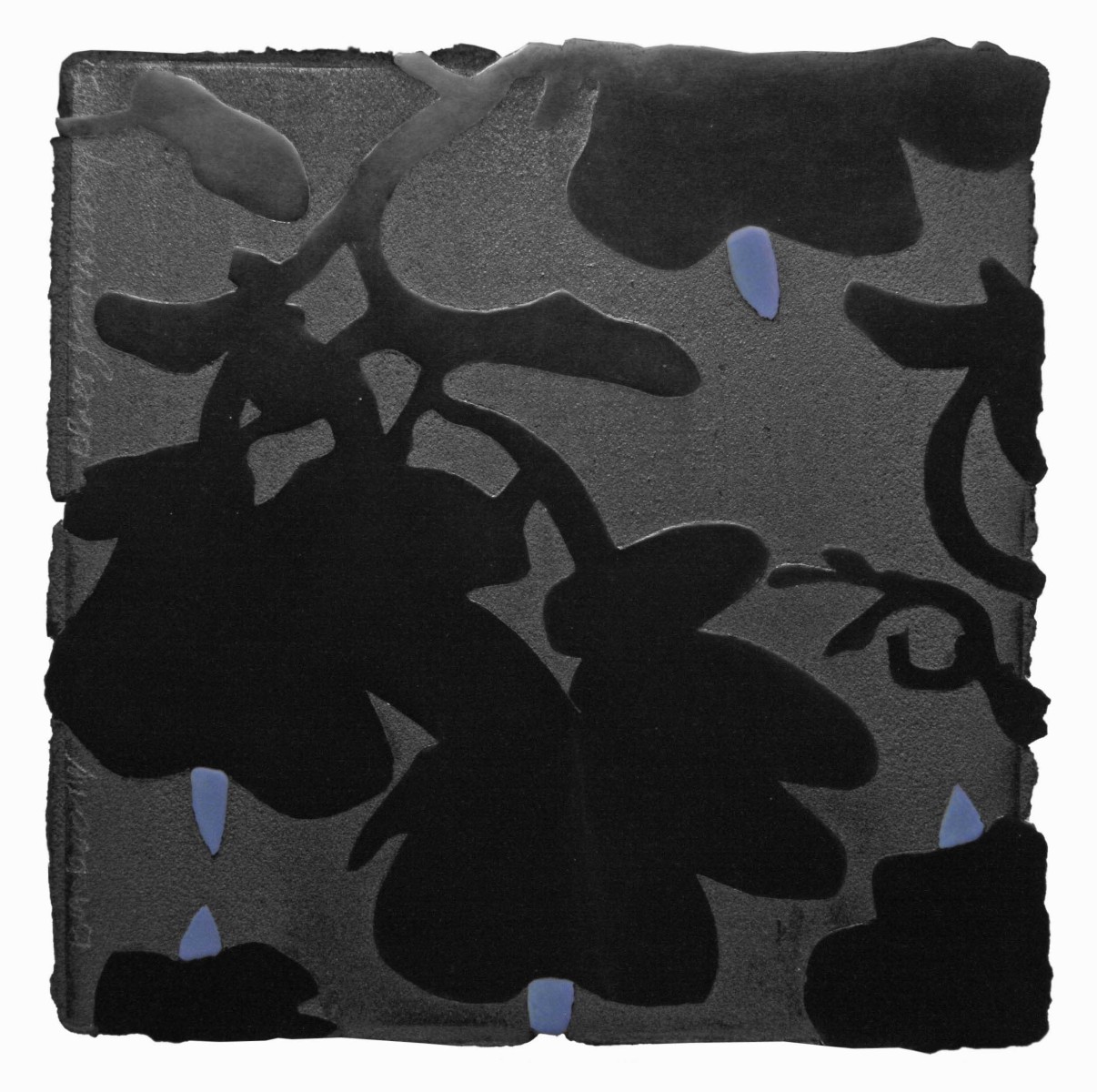 Donald Sultan, Blacks and Blues, Enamel, Tar and Spackle