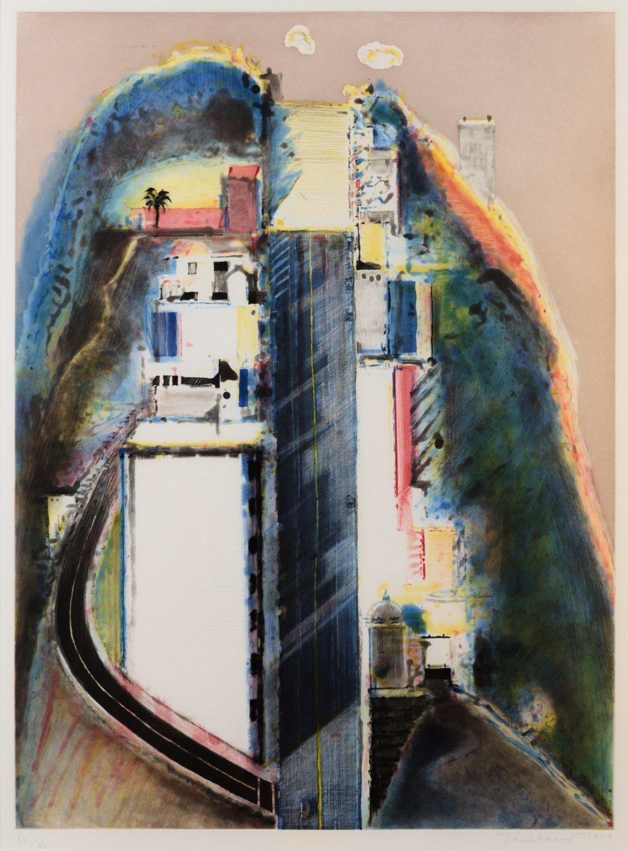 Wayne Thiebaud, Steep Street, Aquatint with Drypoint