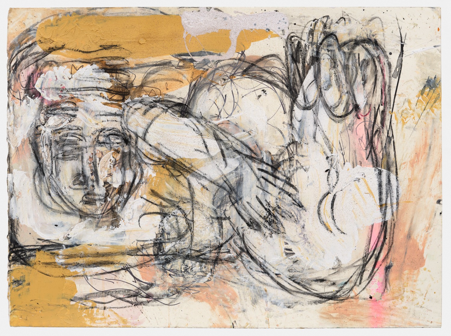 Daniel Crews-Chubb, Study for reclining acrobat (yellow), 2023