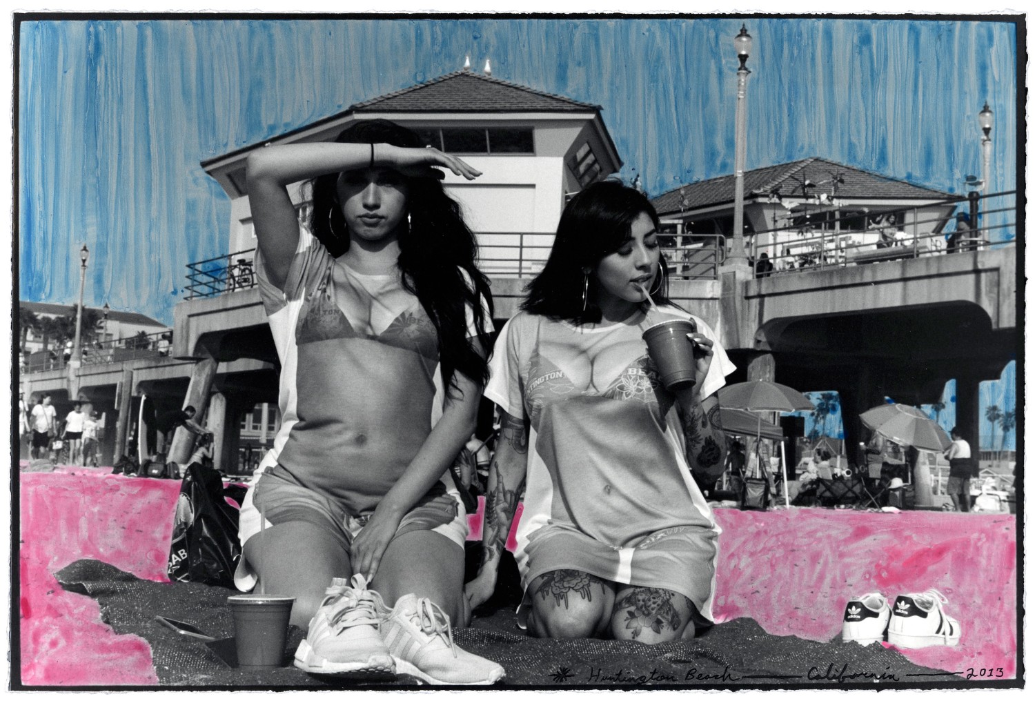 Ed Templeton, Girls in Bikini Shirts, Huntington Beach, 2017, 2021