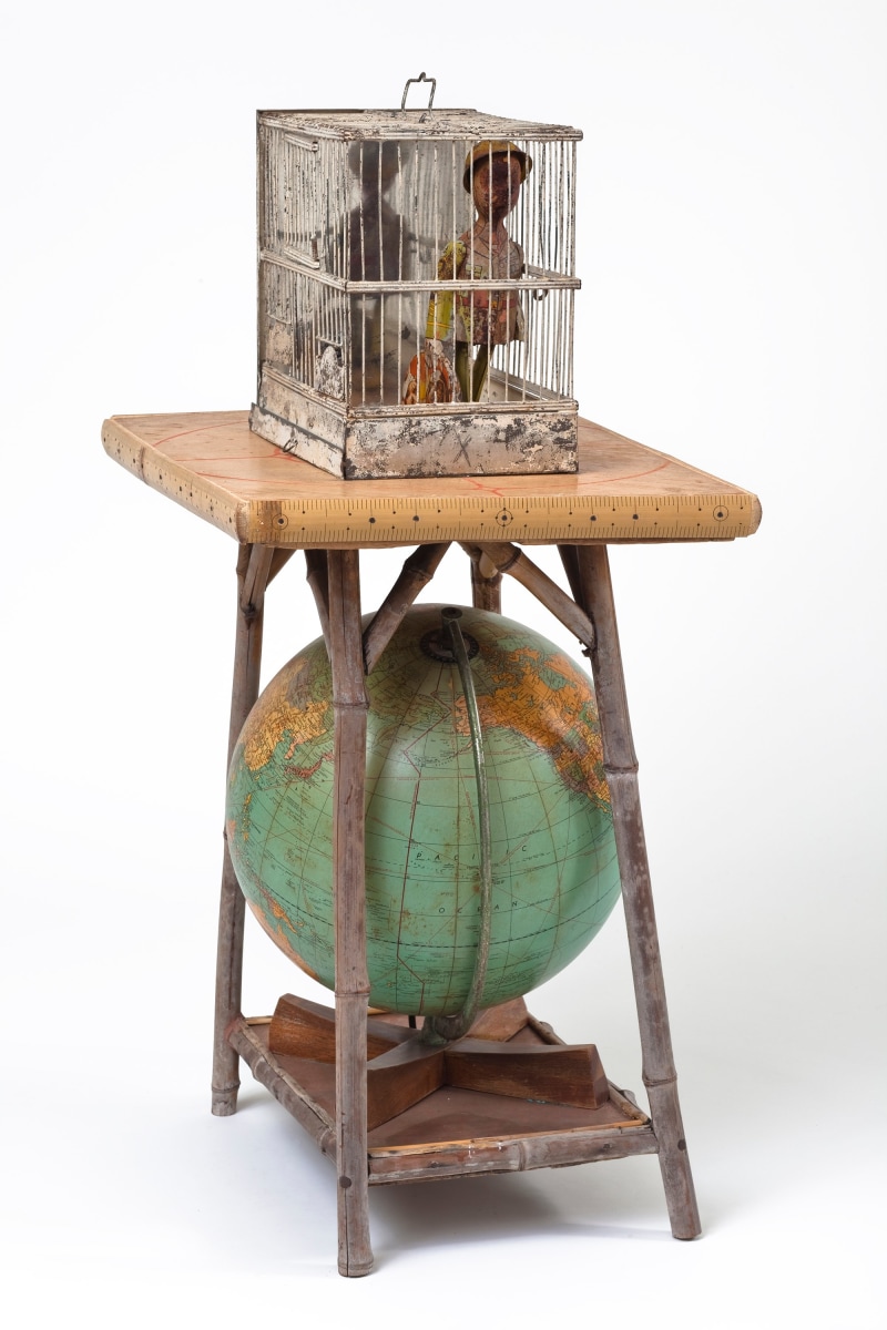 Betye Saar Globe Trotter, 2007 Mixed media assemblage 32.5 x 18.25 x 14.12 in (82.5 x 46.4 x 35.9 cm)