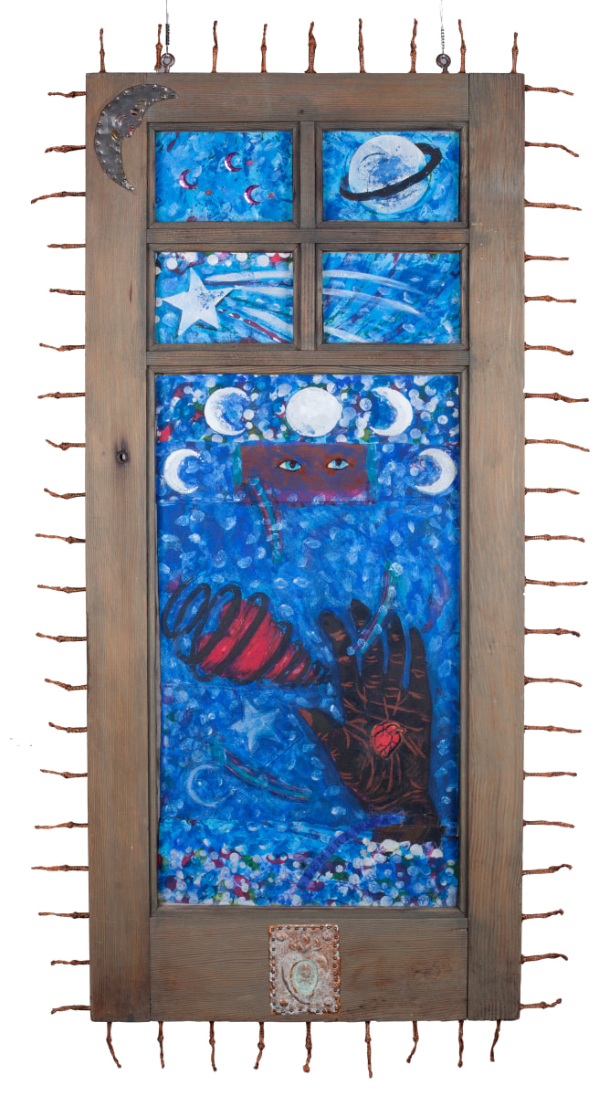 Betye Saar Memory Window for Anastacia, 1994 Mixed media assemblage 38 x 19 x 2 in (96.5 x 48.3 x 5.1 cm)