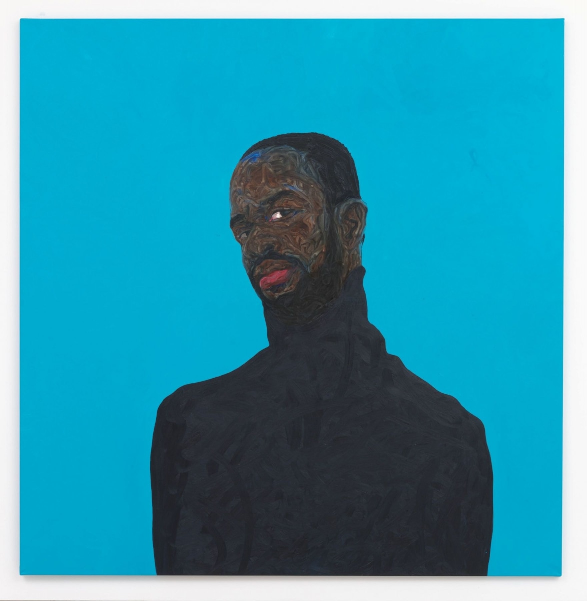 Amoako Boafo, Kofi, 2019, Oil on Canvas