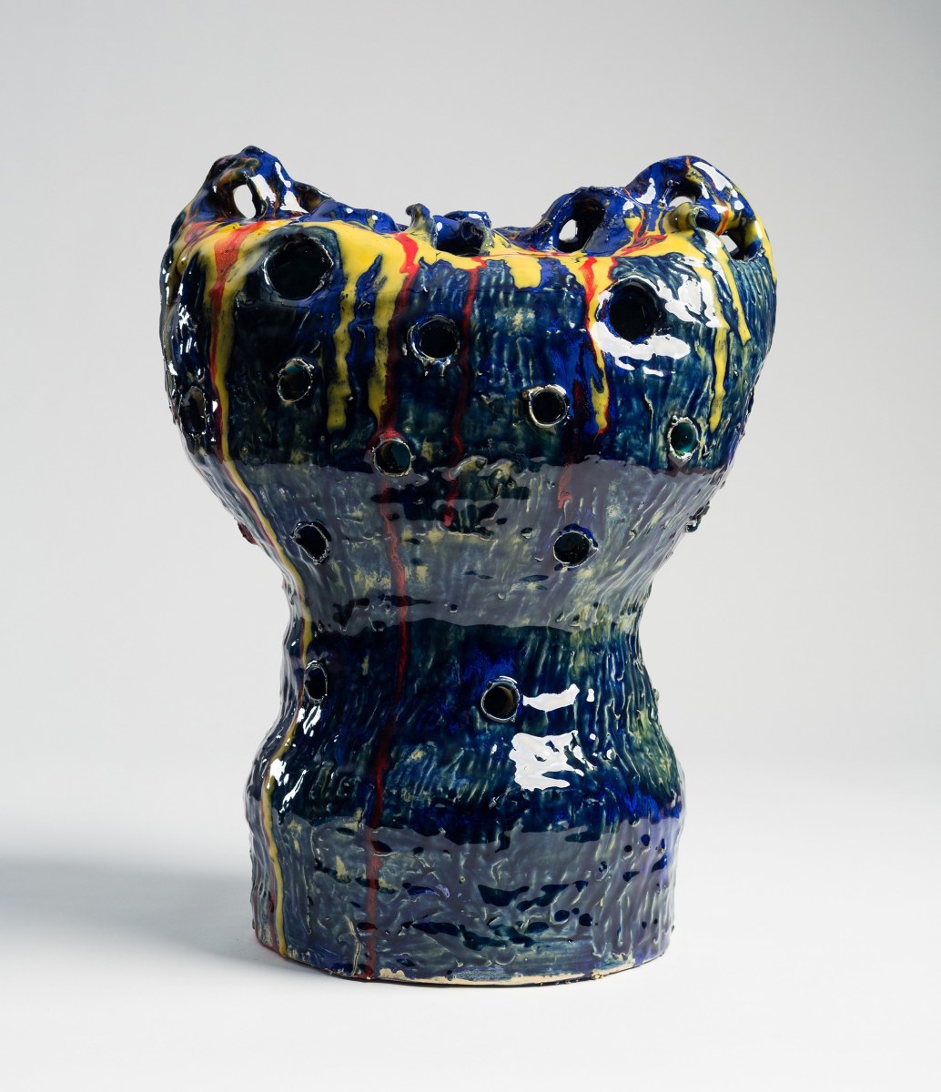 Jeffrey Gibson Every Eye Open, 2016 Glazed ceramic 20 x 16 x 11.5 in (50.8 x 40.6 x 29.2 cm)