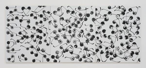 Michael Dopp Untitled (Large Glasses), 2013 Cel-Vinyl on canvas 57 x 123.25 in (144.78 x 343.54 cm)