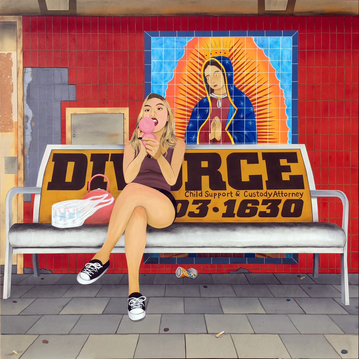 Ed Templeton, Woman Putting on Makeup, 2020