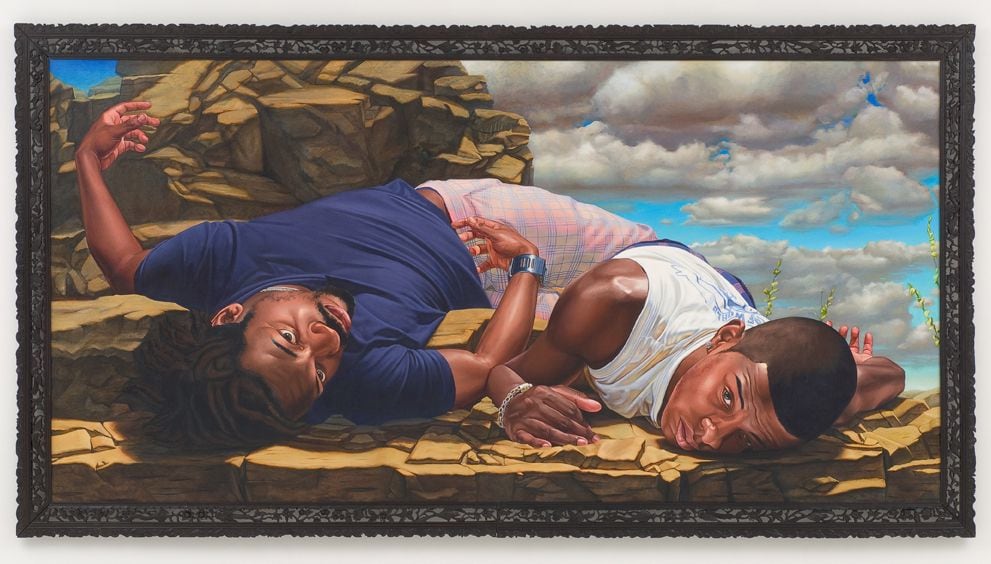 Kehinde Wiley Santos Dumont - The Father of Aviation II, 2009 Oil on canvas 78 x 156 in (198.1 x 396.2 cm) Collection of Minneapolis Institute of Art, Minneapolis, Minnesota