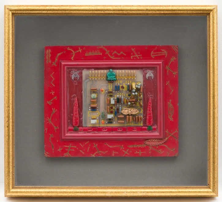 Betye Saar Sacred Symbols, 1988 Mixed media assemblage 12.125 x 13.625 in (30.8 x 34.6 cm) Brooklyn Museum, Gift of West Family Trust, 2015.100