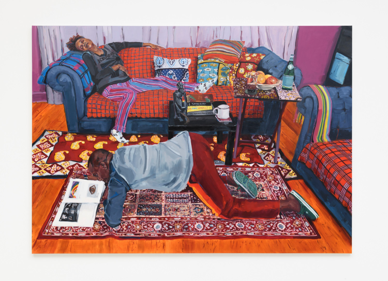 Wangari Mathenge  The Ascendants VII (The Living Room), 2020  Oil on canvas  79 x 111 in (200.7 x 281.9 cm)