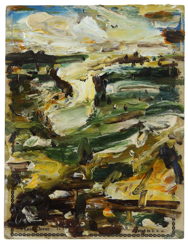 Seal Point Series #KXI, 2006, oil on Bingo card, 7 1/4 x 5 1/2 inches